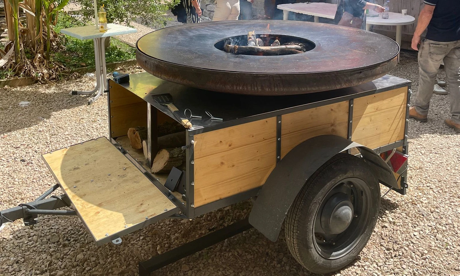 Brasero sur remorque